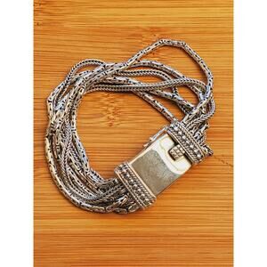 Silpada Multistrand Byzantine Wheat Chain Bracelet 925 Sterling Silver 7.5" M